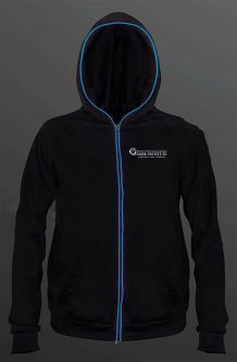 LED Wire Hoodie Jacket, AMSE, Black/Blue